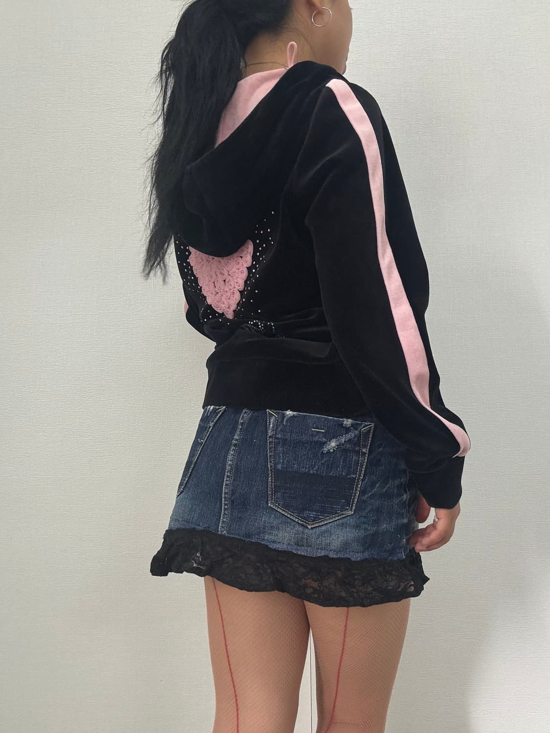 y2k 벨벳 후드집업 상품이미지7