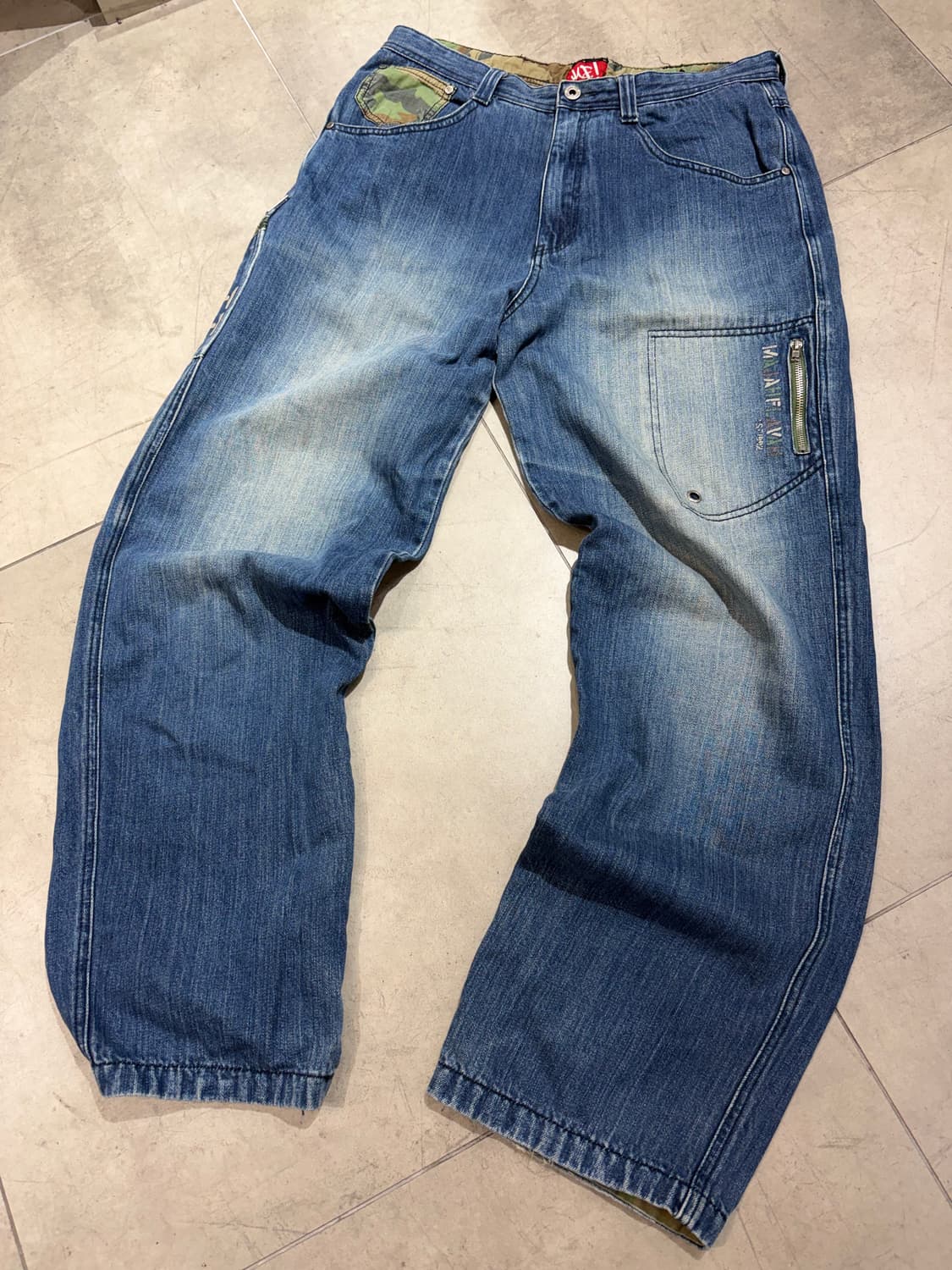 마자플라바 카모 올드스쿨 데님 팬츠 바지 상품이미지5