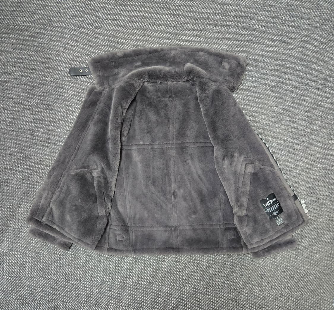 도프제이슨 솔리드 스웨이드 무톤 자켓 무스탕 그레이 상품이미지3