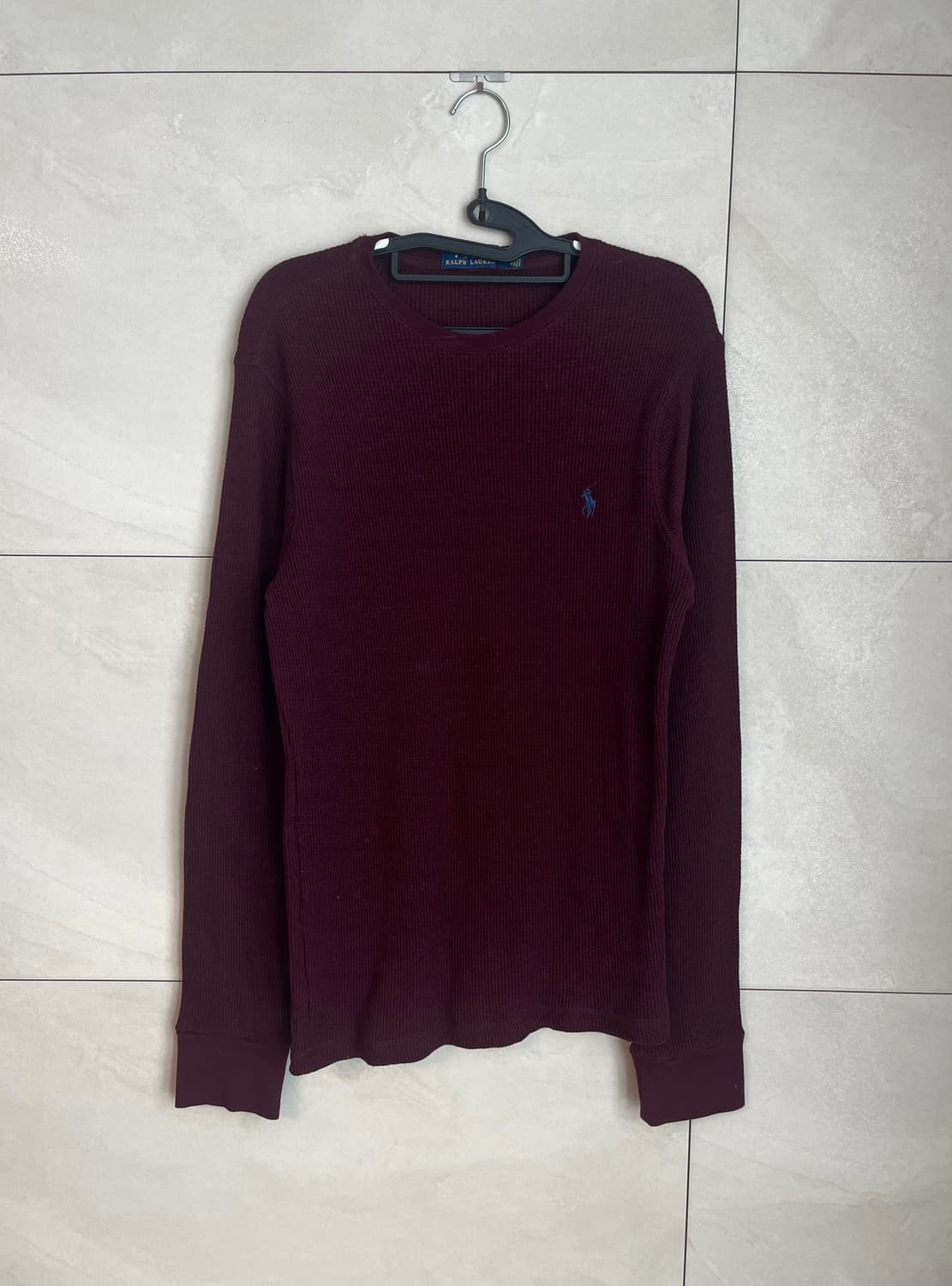 폴로 랄프로렌 버건디 와플 롱슬리브 니트 [L] 상품이미지1