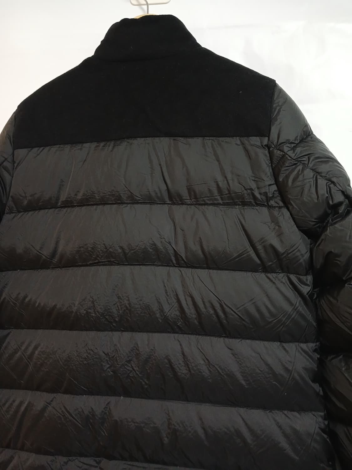 (M,90)다이나핏 모직배색 덕다운 패딩 코트 블랙 상품이미지7