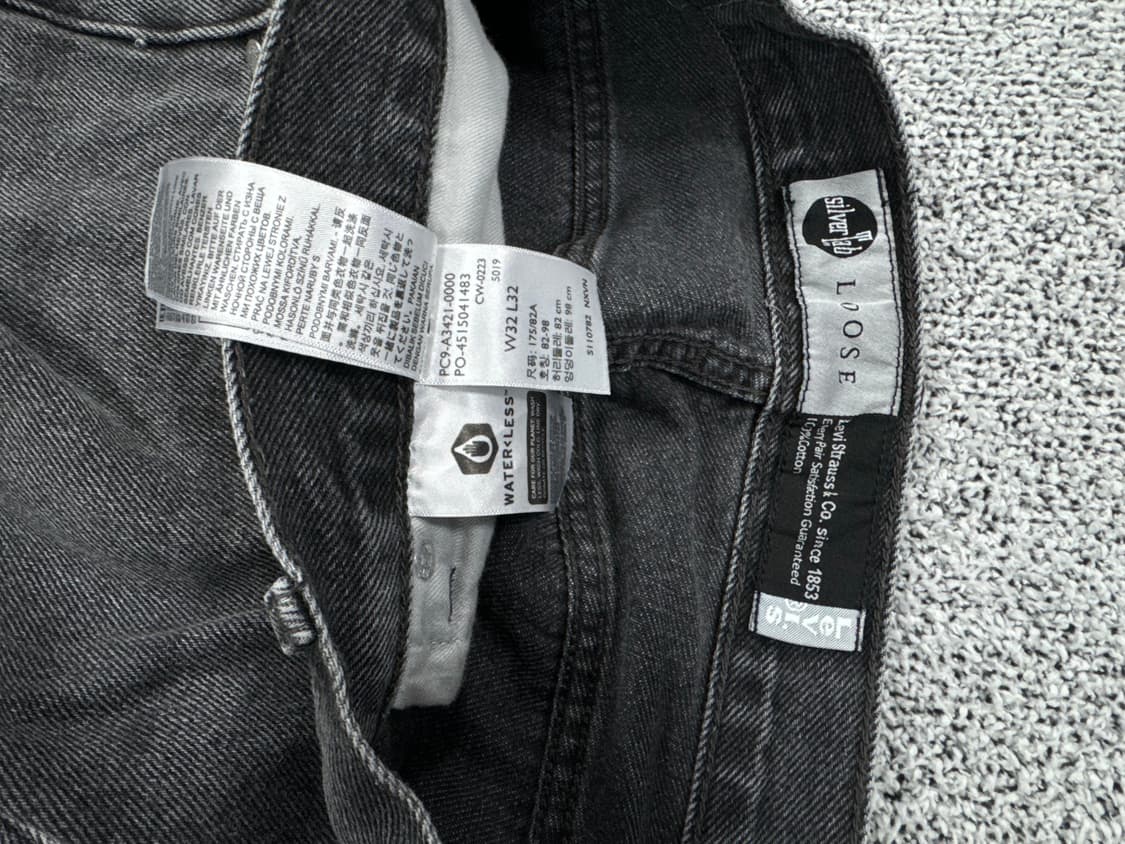 리바이스 실버탭 루즈핏 흑청데님 상품이미지5