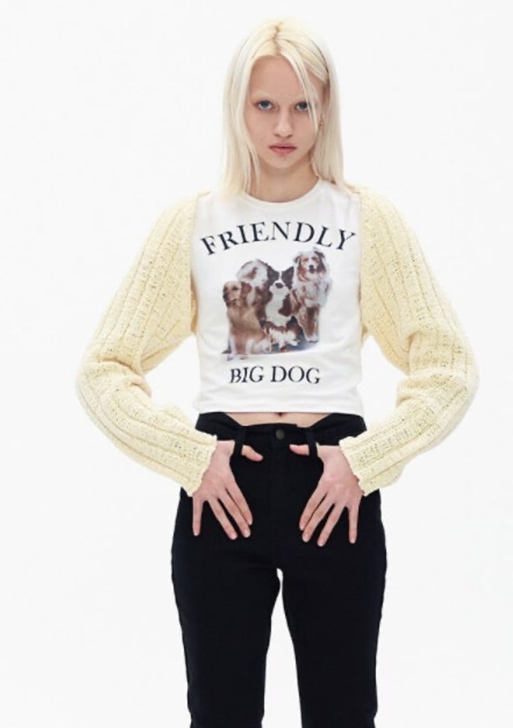 오픈와이와이 BIG DOG 크롭티 (White) 상품이미지2