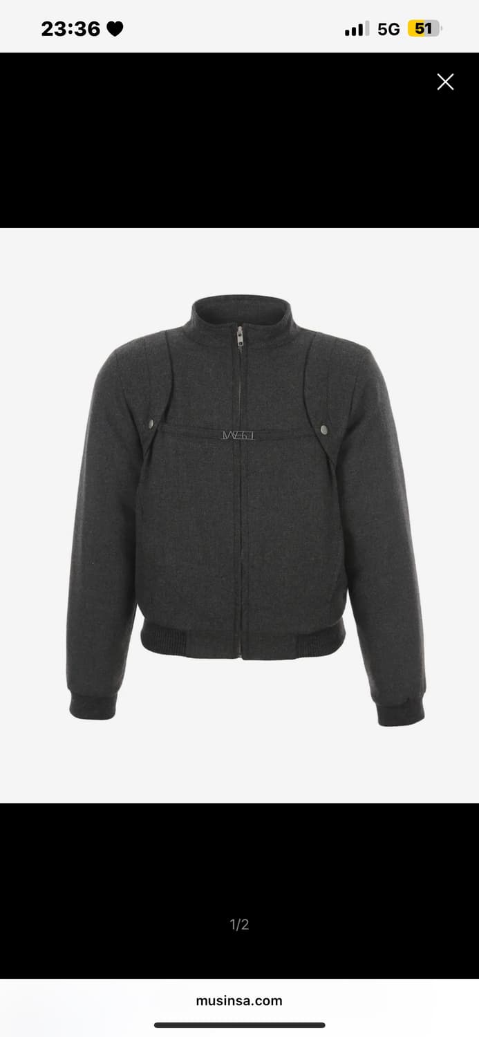 새상품) wsc 아카이브 벨티드 봄버 자켓 챠콜 상품이미지1