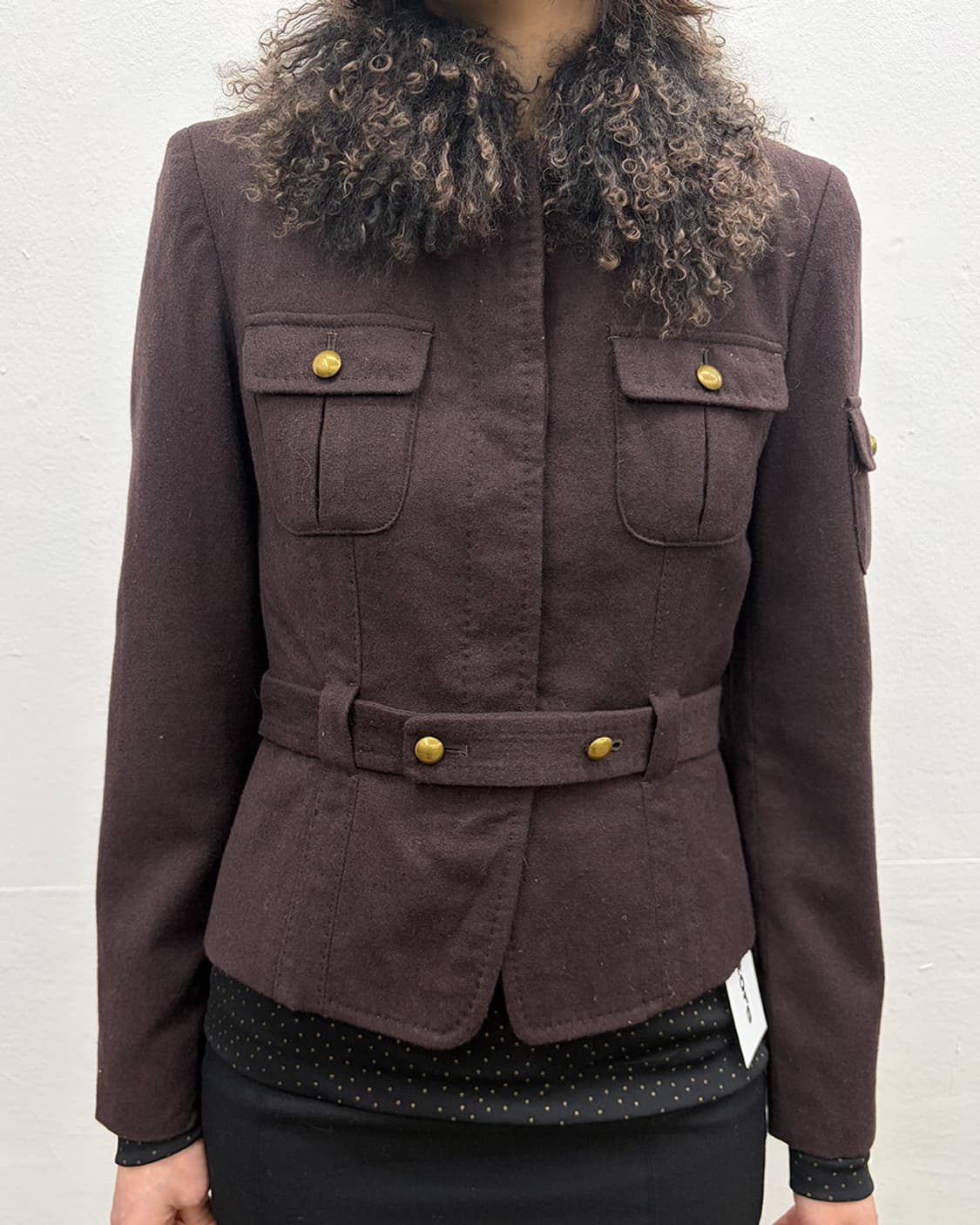 빈티지 퍼 트리밍 로브 자켓 상품이미지4