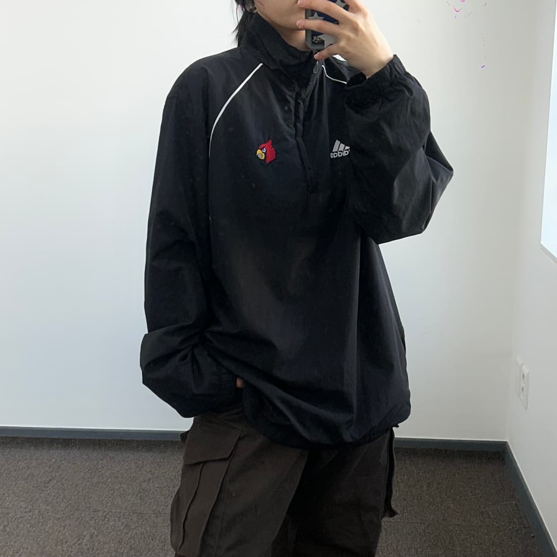 Adidas 아디다스 삼각로고 블랙 아노락  상품이미지2