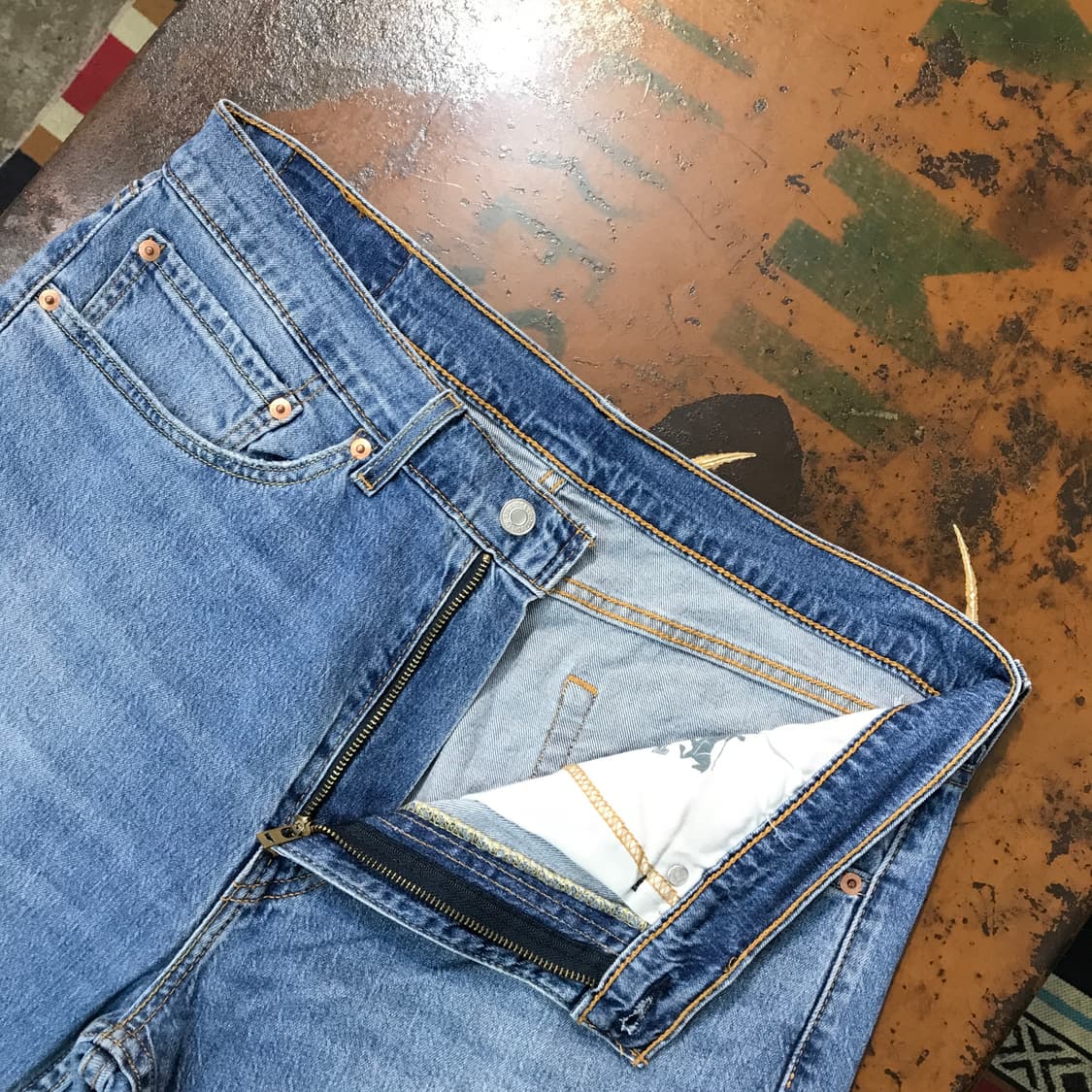 리바이스 505 중청 데님 팬츠 허리 36 사이즈 상품이미지5