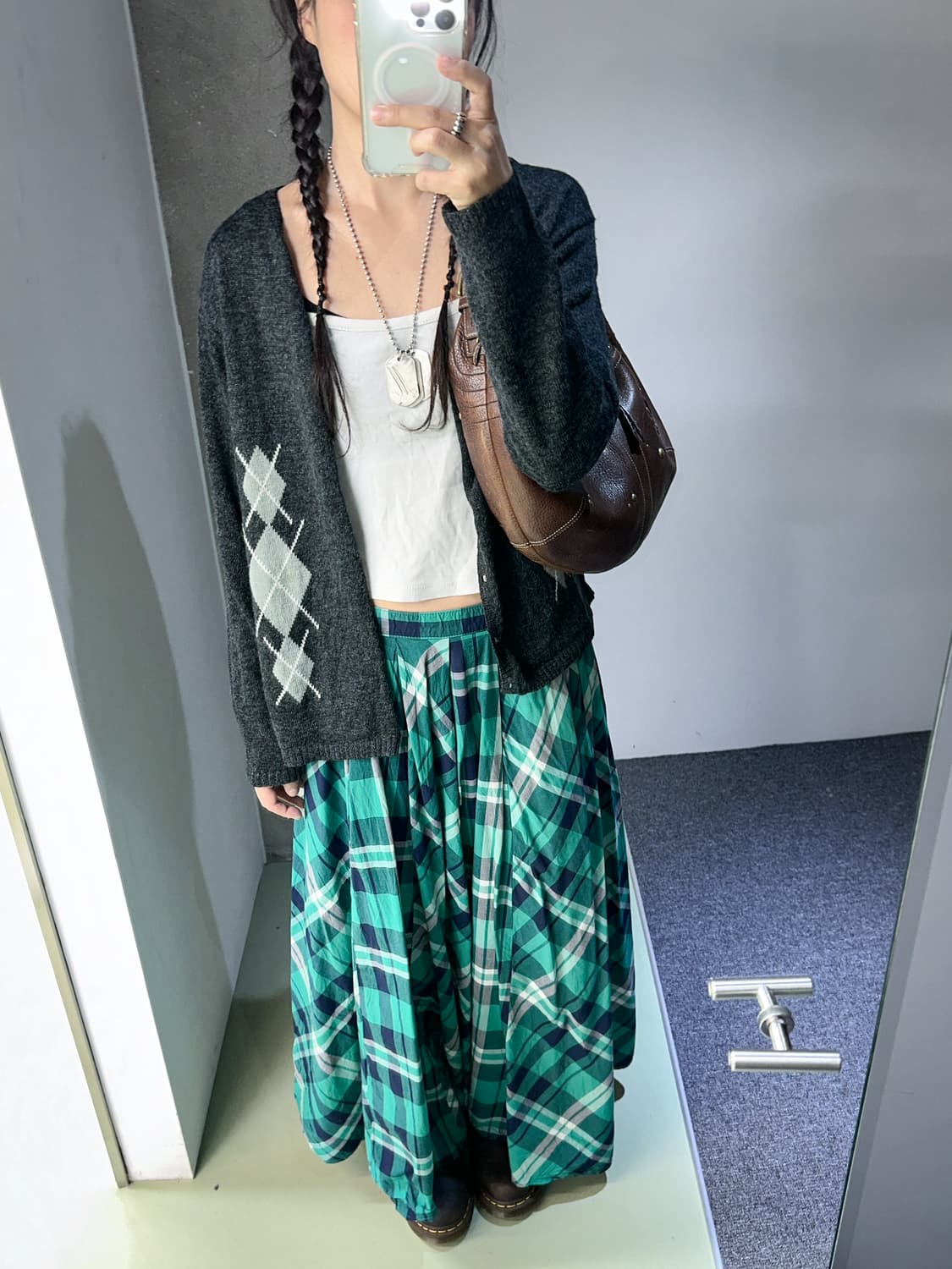 charcoal argyle wool cardigan 상품이미지2