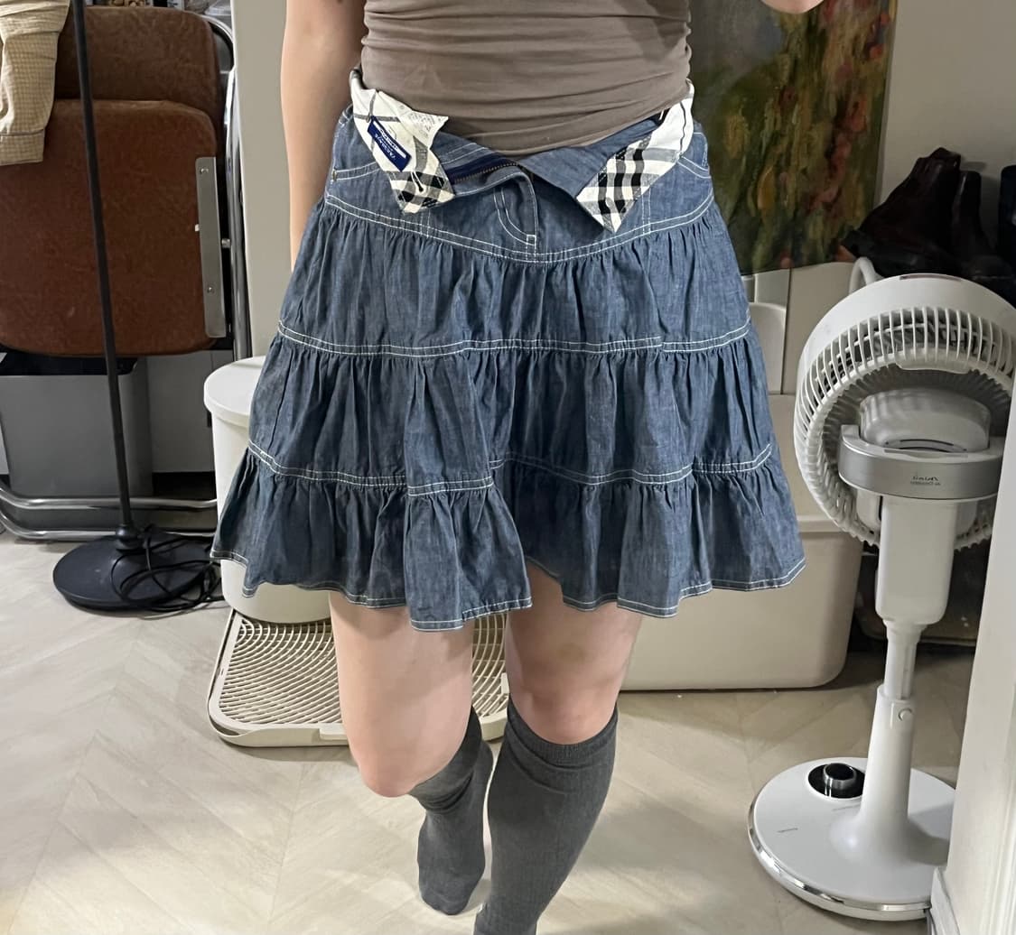 버버리 런던 블루라벨 데님 캉캉 스커트 상품이미지2