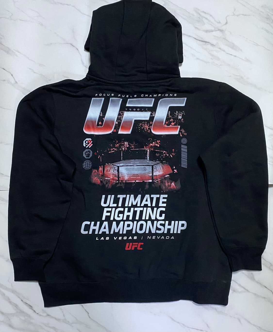 Ufc 공식 케이지 프린팅 후드티 블랙 xl 상품이미지1