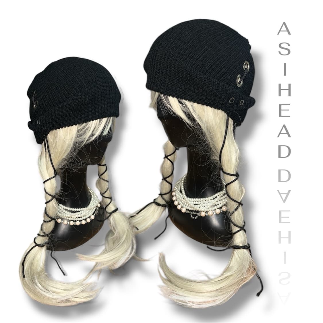 아일렛 핀턱 롱 레이스 커스텀 숏 비니 상품이미지2