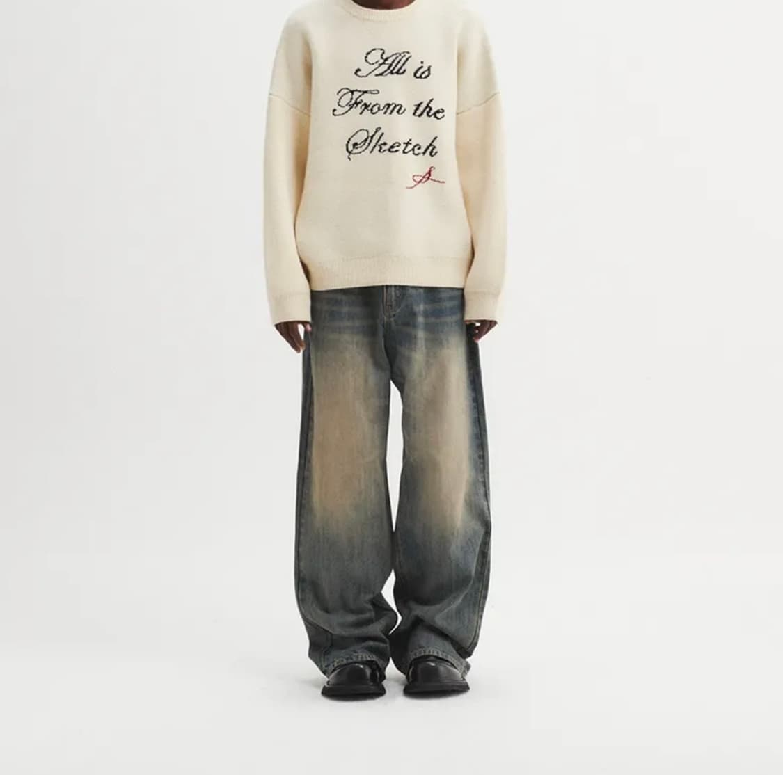 Dnsr (L) 시그니처 와이드 데님 팬츠 딥 워시드 틴블루 상품이미지3