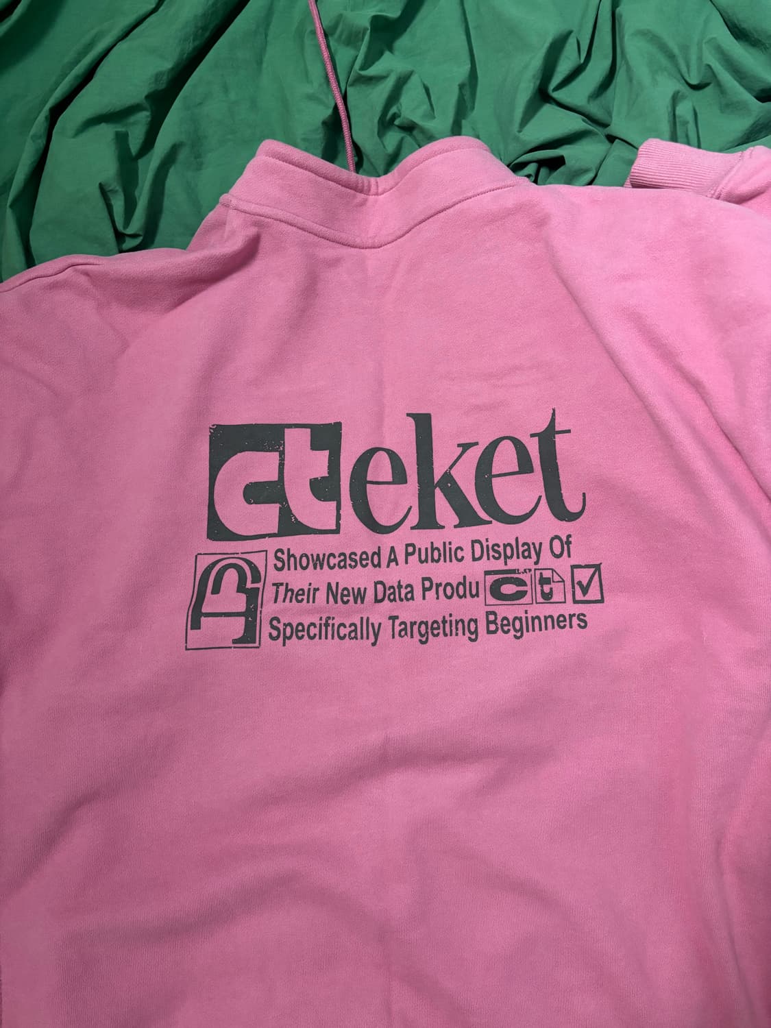 테켓 하프집업 스웻셔츠 핑크 L 상품이미지4