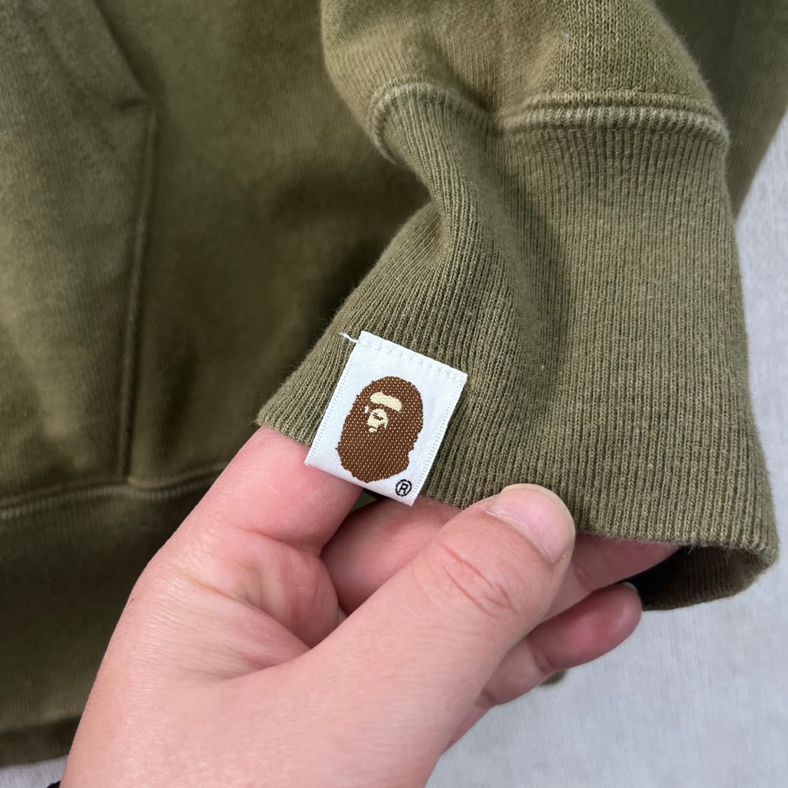 100 베이프 타이거 카키 반집업 후드티 상품이미지8