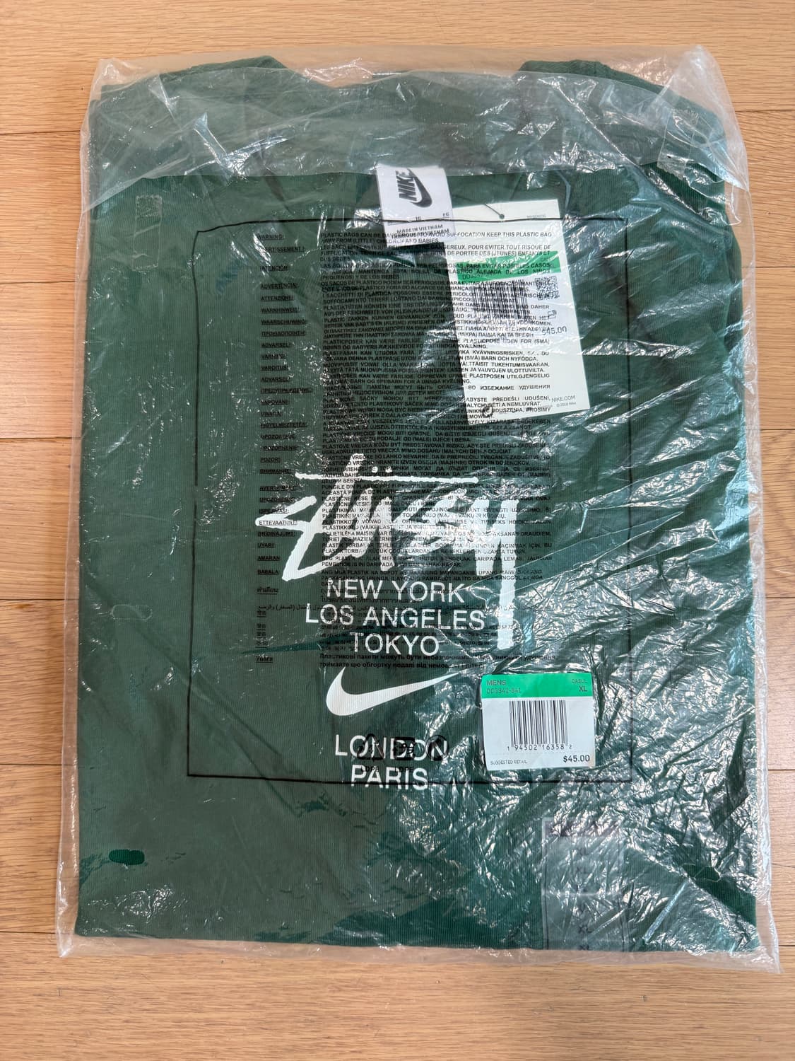 [XL] 나이키 x 스투시 나투시 월드투어 반팔 티셔츠 그린 상품이미지2