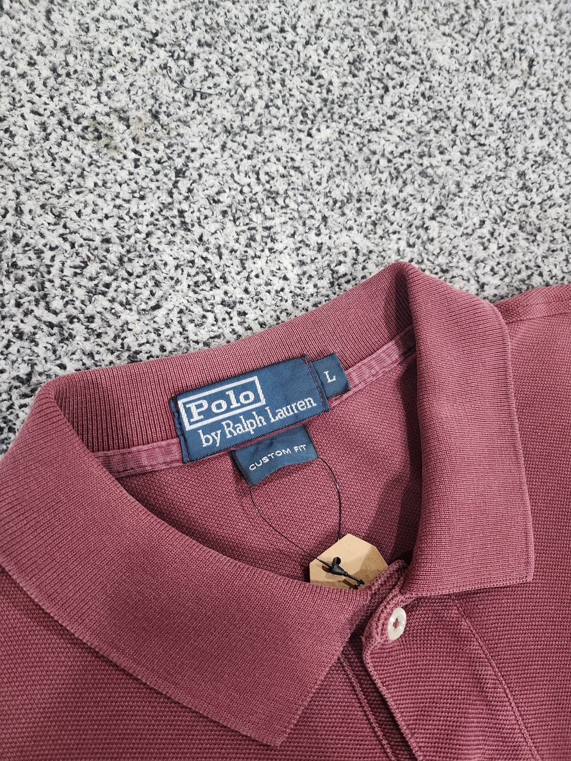 버건디 컬러 빅포니 폴로 긴팔 카라티  상품이미지4