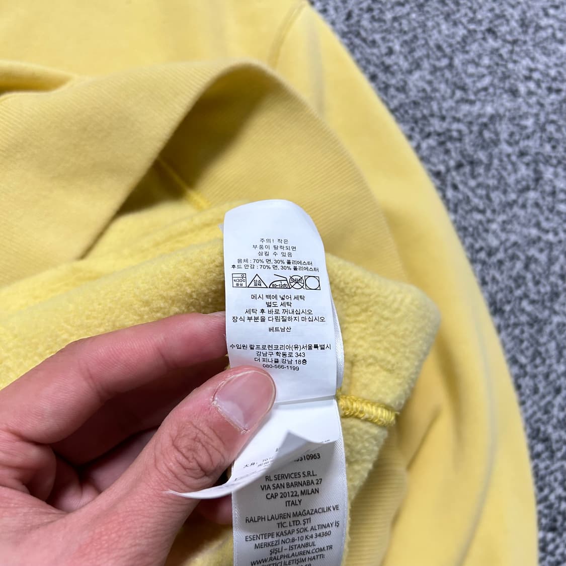 폴로(POLO RalphLauren) 옐로우 폴로 베어 후드티 상품이미지5