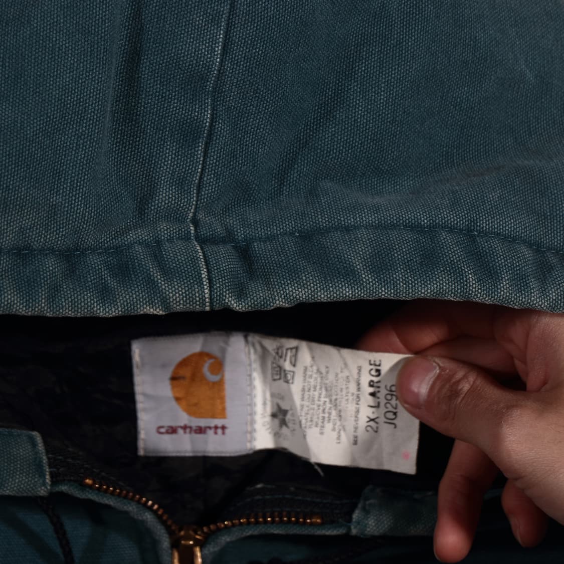 90s 칼하트 USA 틸블루 덕액티브 자켓 상품이미지3