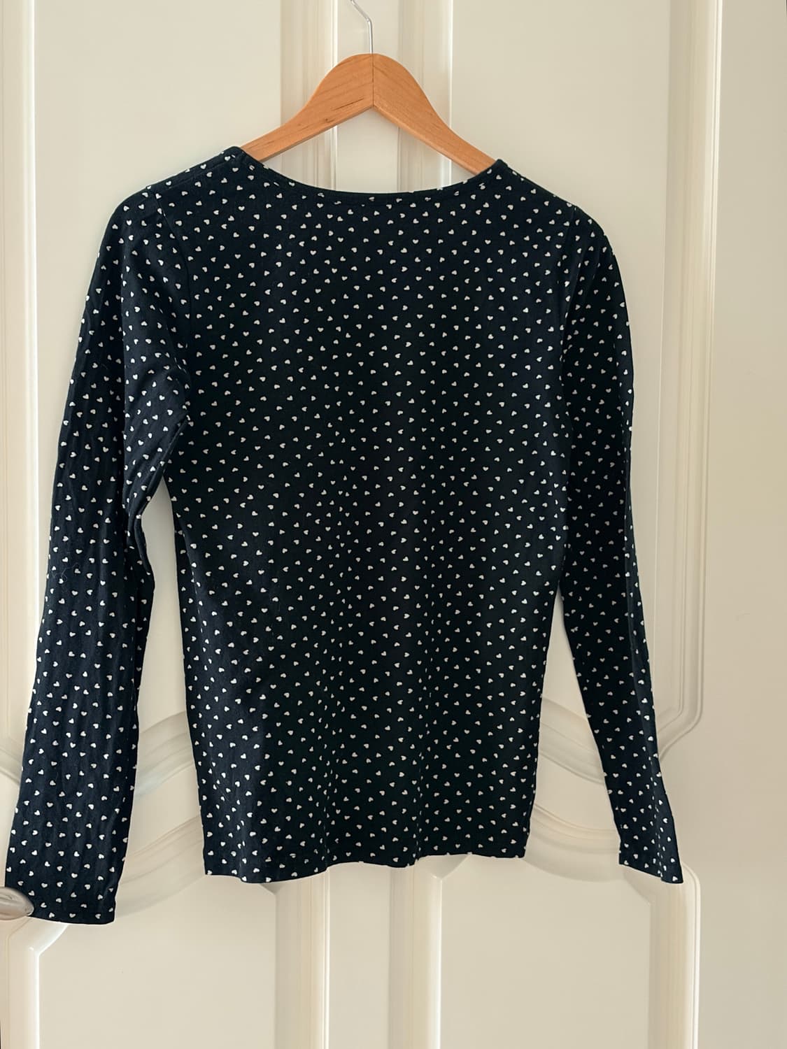 Vintage 하트 도트 패턴 긴팔 티셔츠 상품이미지3