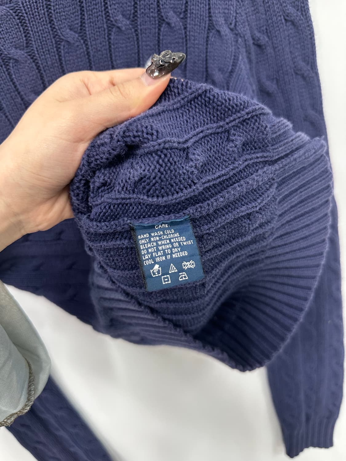 네이비 폴로 꽈배기 니트  상품이미지4