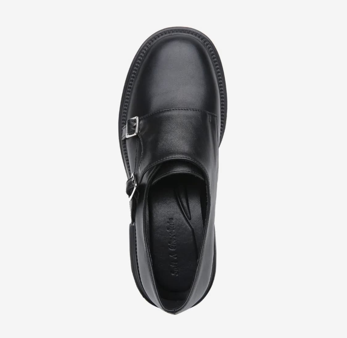 솔트앤초콜릿 라운드 토 더블 몽크 스트랩 슈즈 무광 블랙 225 상품이미지3