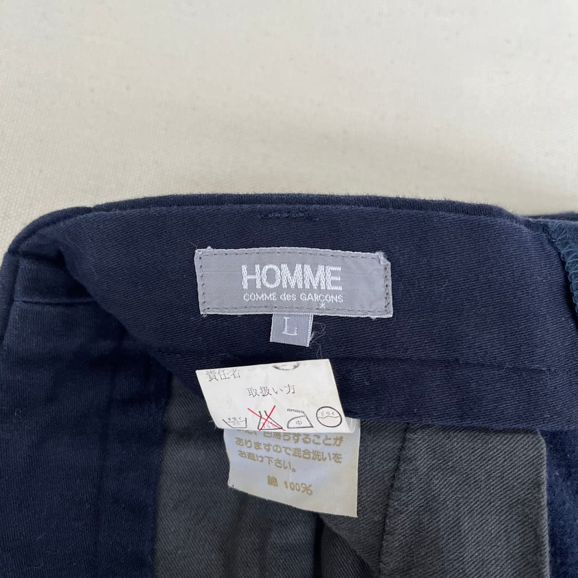 꼼데가르송옴므 80s 초기 네이비 코튼 팬츠 상품이미지5