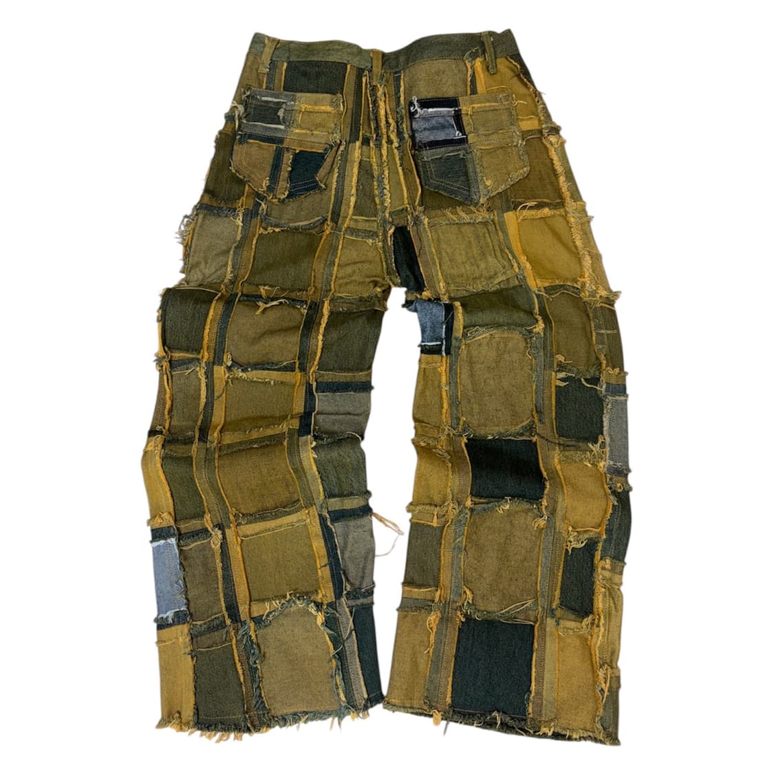 [VINTAGE] 빈티지 패치워크 샌드워싱 와이드 데님팬츠 M 상품이미지2