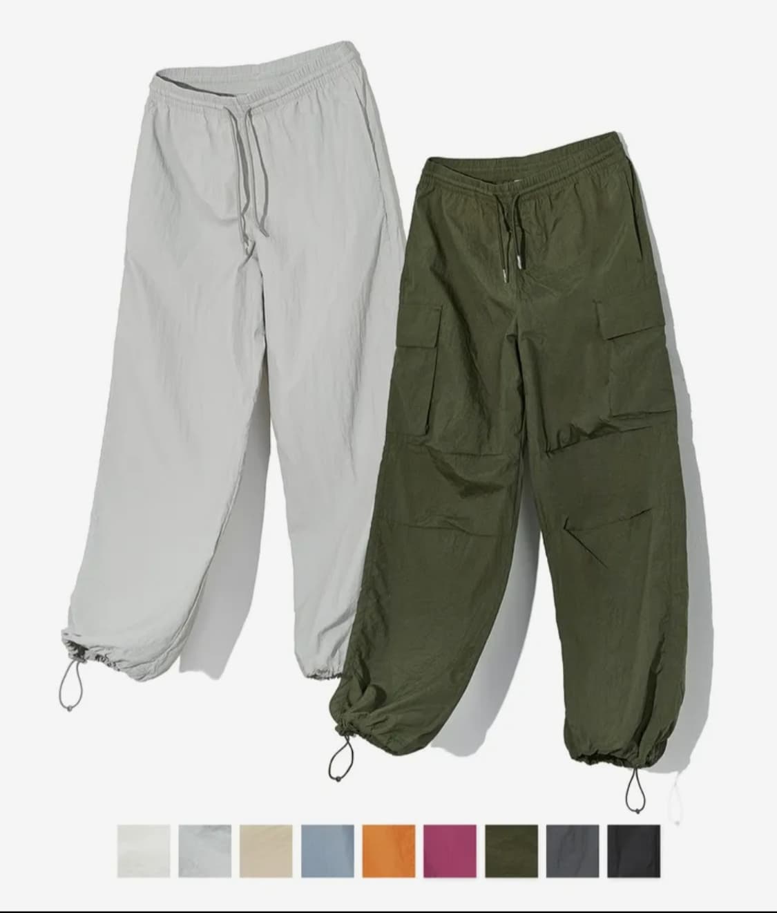 코드그라피 나일론 스트링&카고 팬츠 카키 챠콜 set 상품이미지1