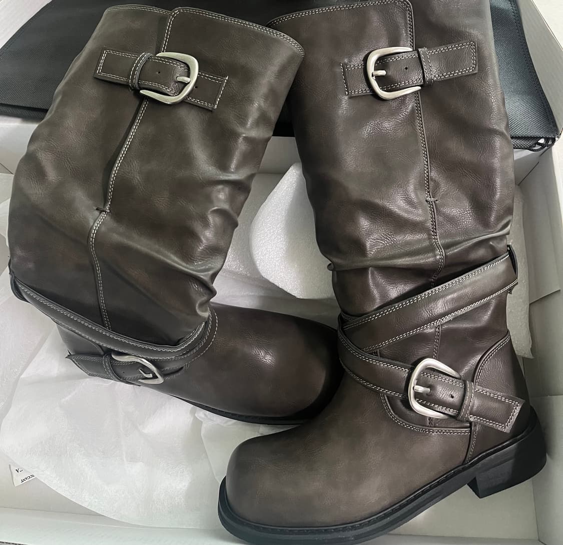 기호 버클 부츠 그레이 240 상품이미지6