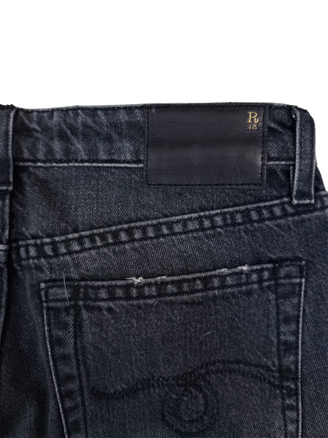 R13 플레이드 햄 데님 팬츠 상품이미지7