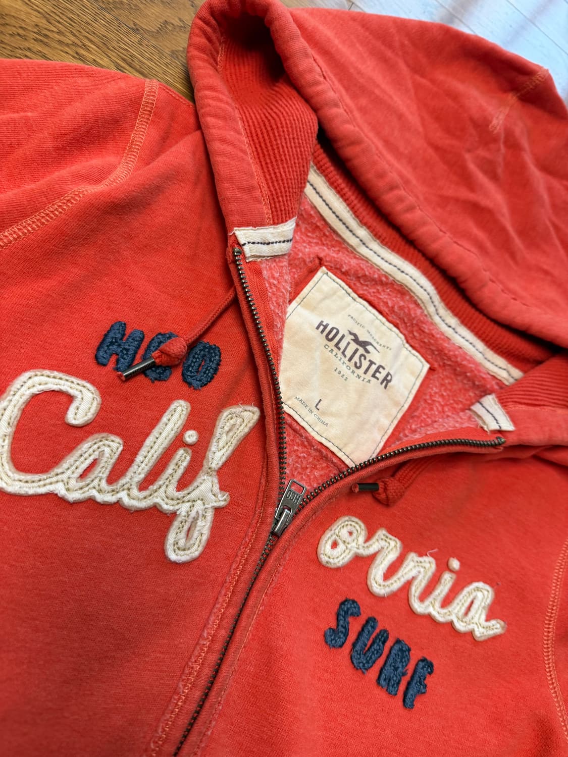 홀리스터 후드집업 주황색L 상품이미지2