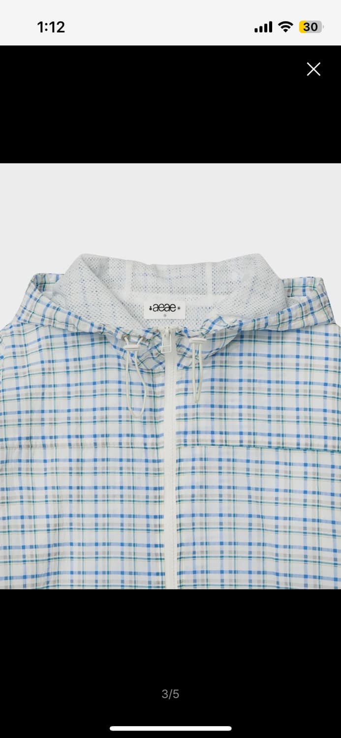 에이이에이이 체크 후드 점퍼 [white] 상품이미지3