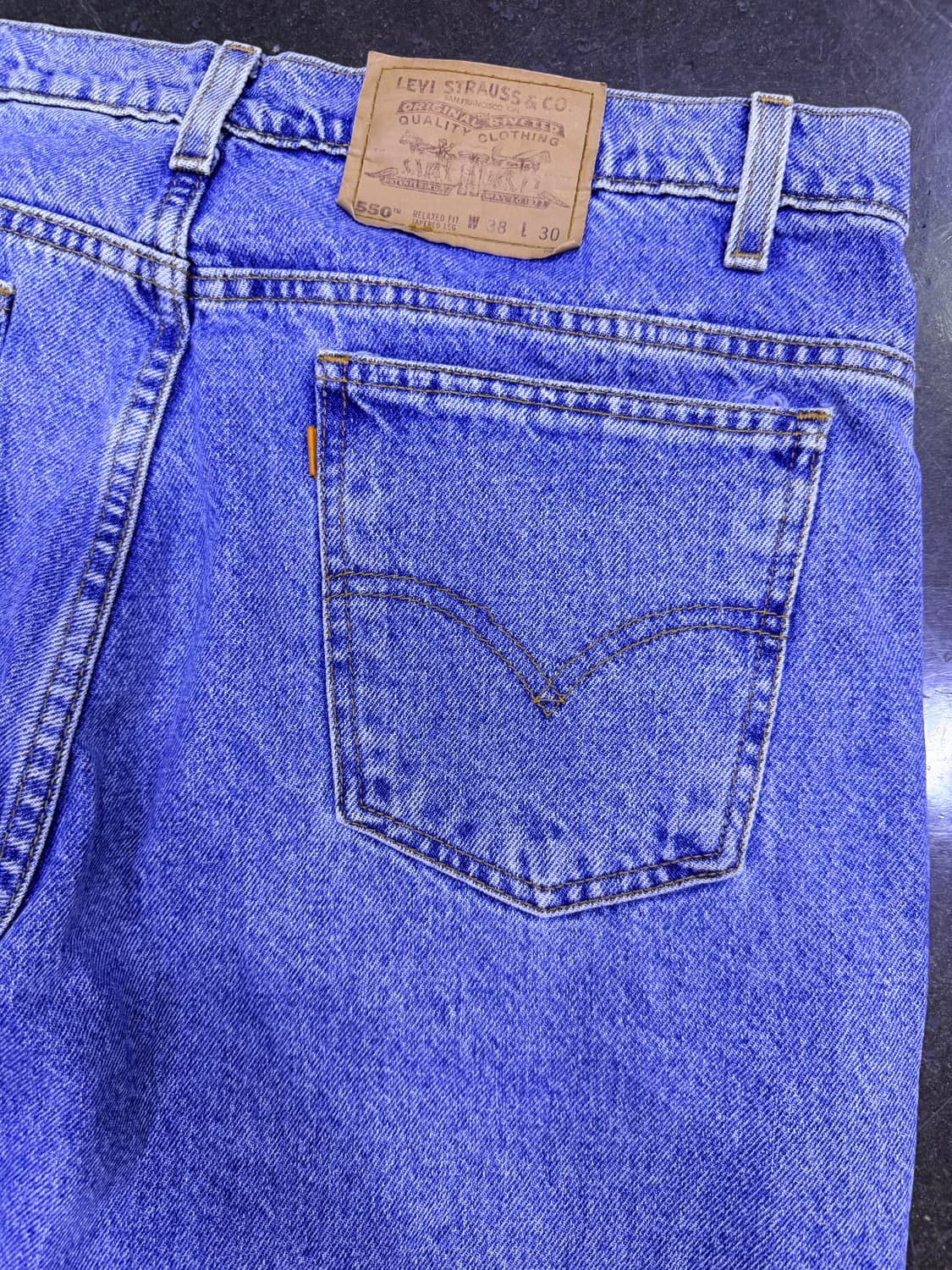 리바이스 550 90's 릴렉스핏 테이퍼드 레그 오렌지 R 데님팬츠 38 상품이미지7