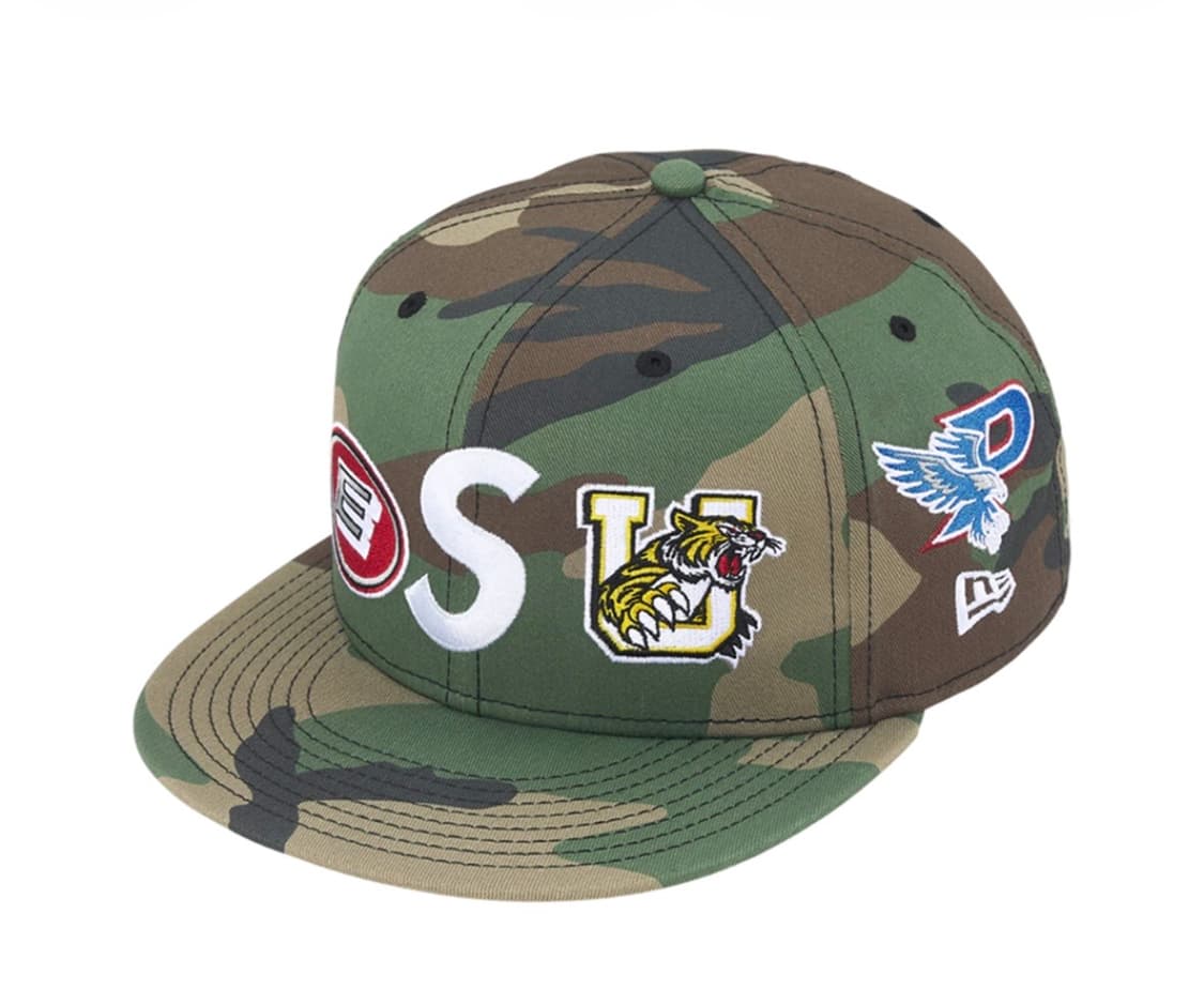 [758] 슈프림 26ss 마스코트 s 로고 뉴에라 우드랜드 카모 상품이미지1