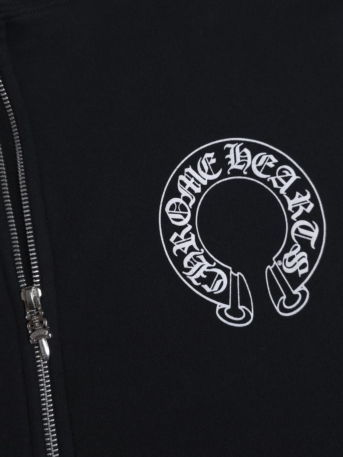 [XL] 크롬하츠 홀스슈 플로랄 헤비웨이트 후드집업 블랙 상품이미지4