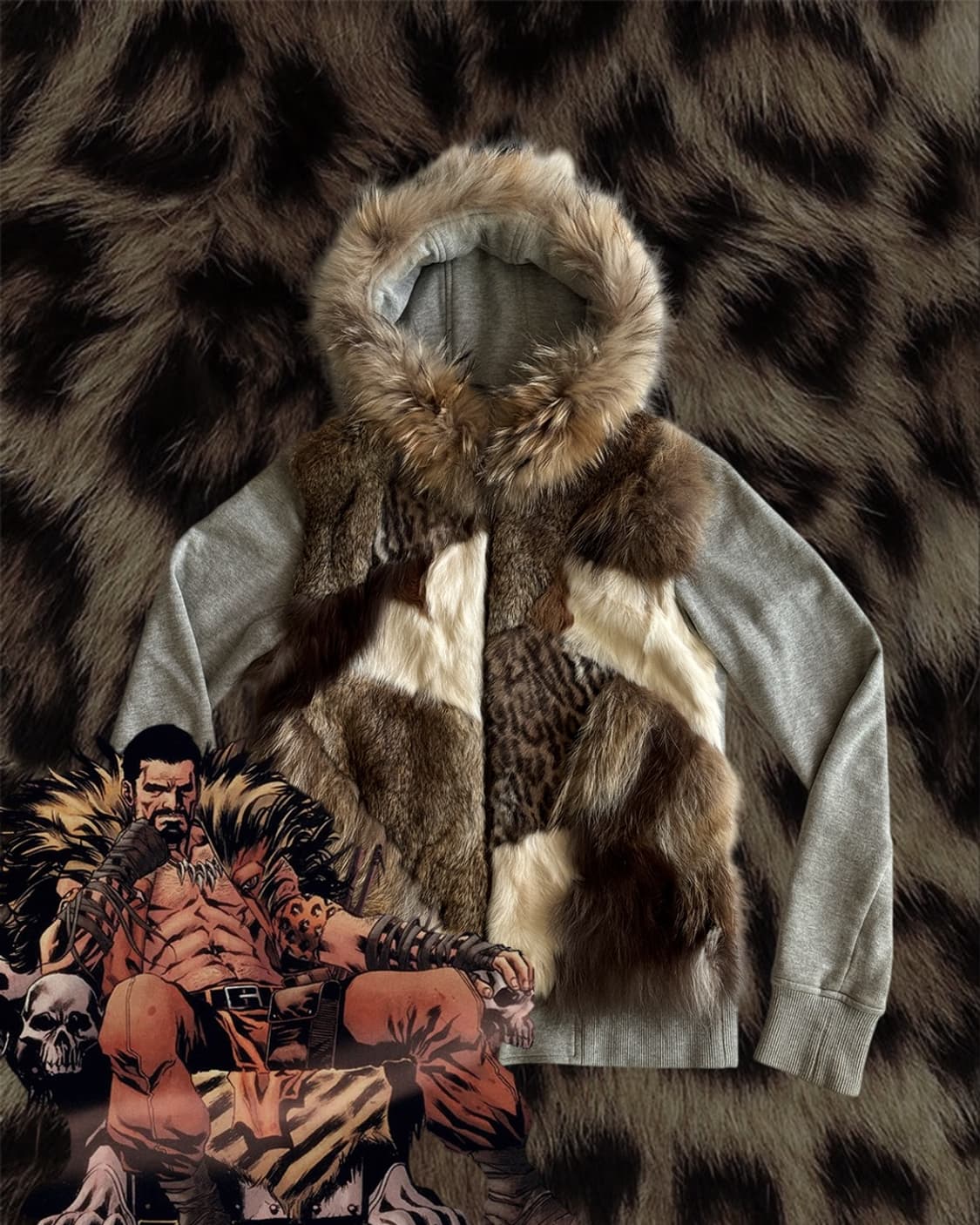 SERGEANT SALUTE Fur Zip-up Hoodie 상품이미지1