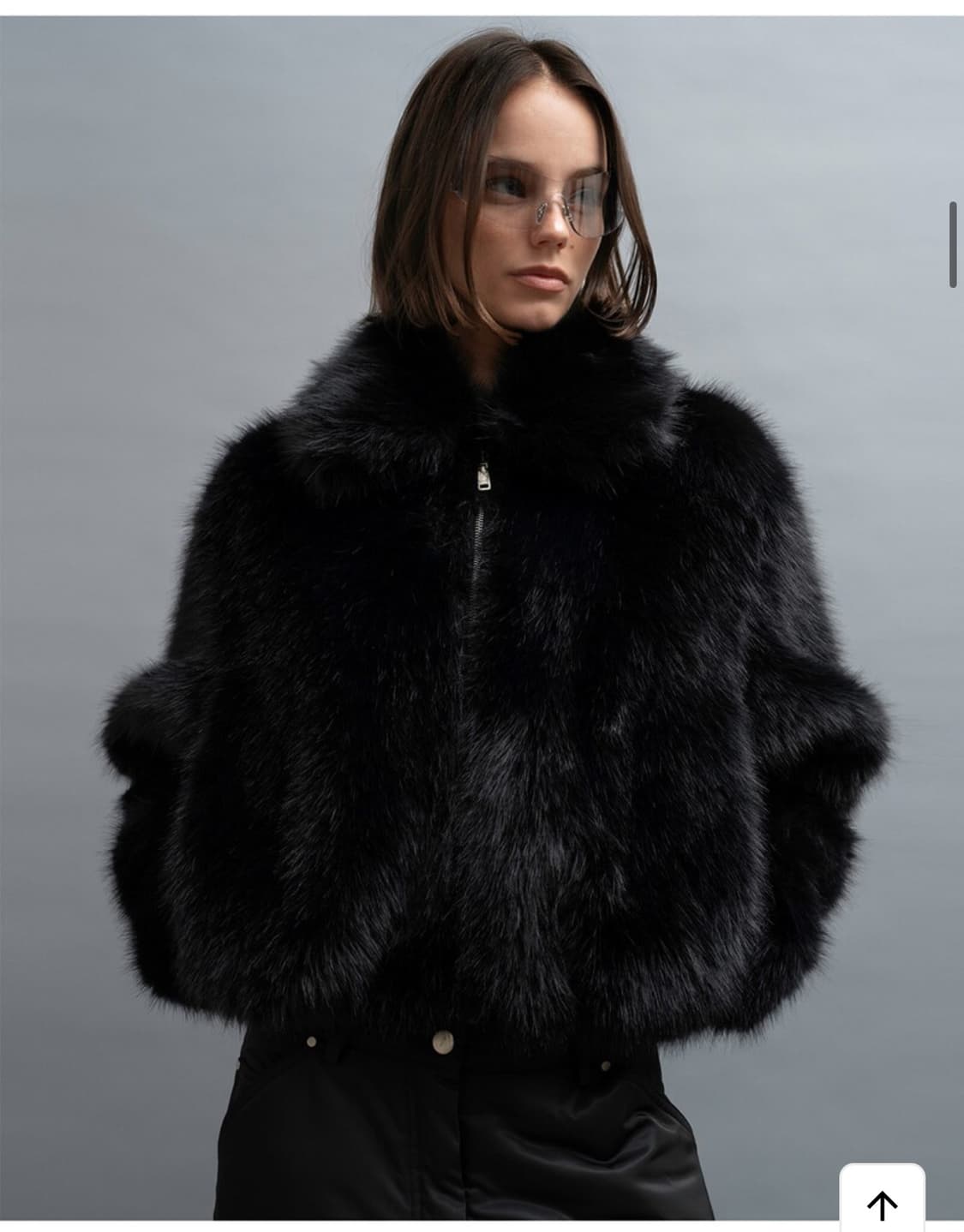 더포르타 COLLAR FAUX FUR JACKET, BLACK 상품이미지3