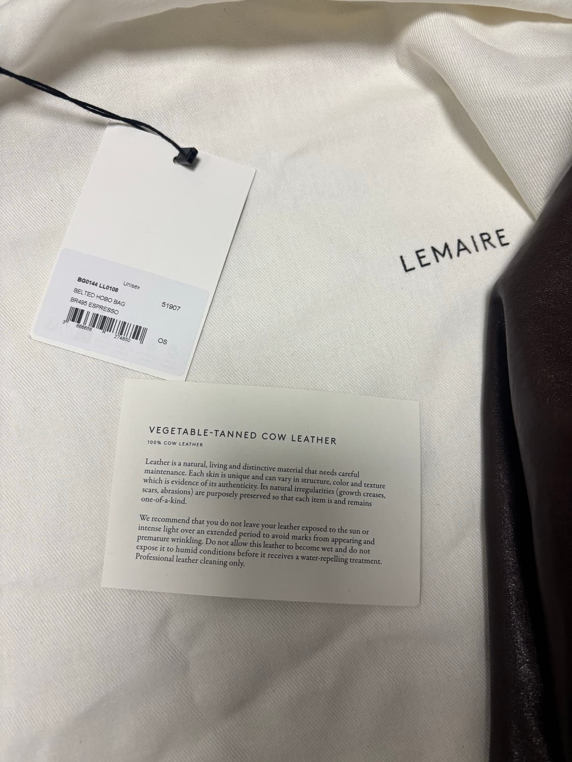 LEMAIRE BELTED HOBO BAG Espresso 상품이미지4