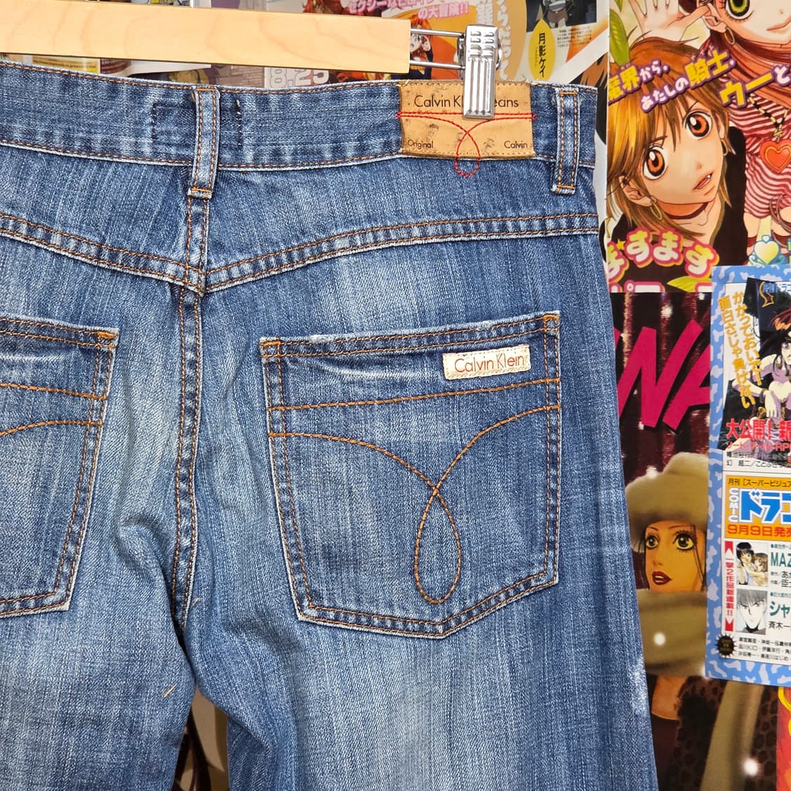 캘빈 클라인 중청 워싱 세미 와이드 팬츠 상품이미지3