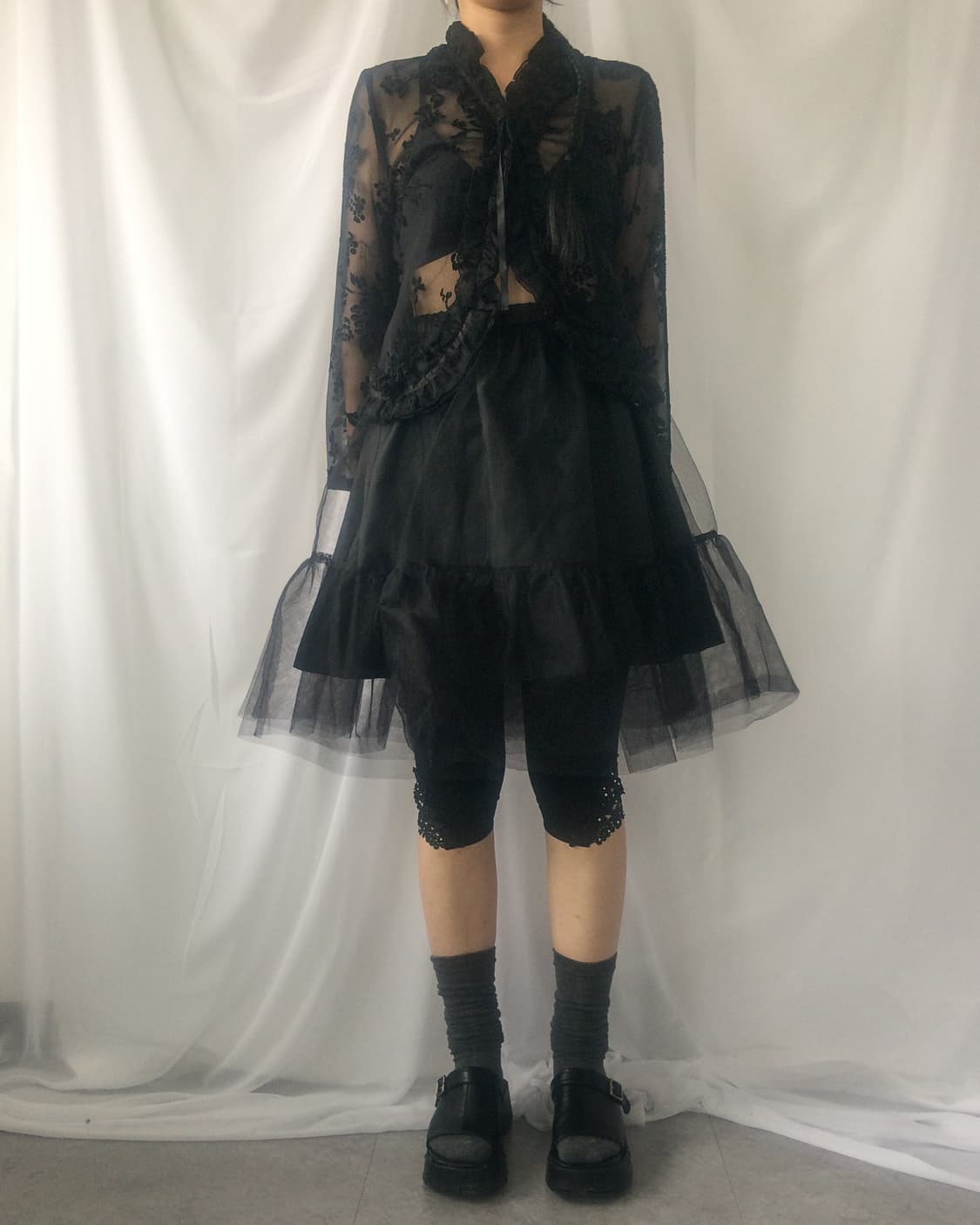 Pattern see through jacket 상품이미지1