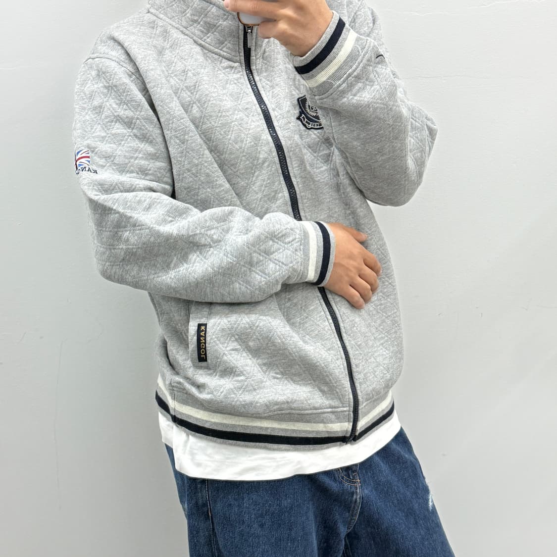 캉골 빅사이즈 그레이 집업 상품이미지2