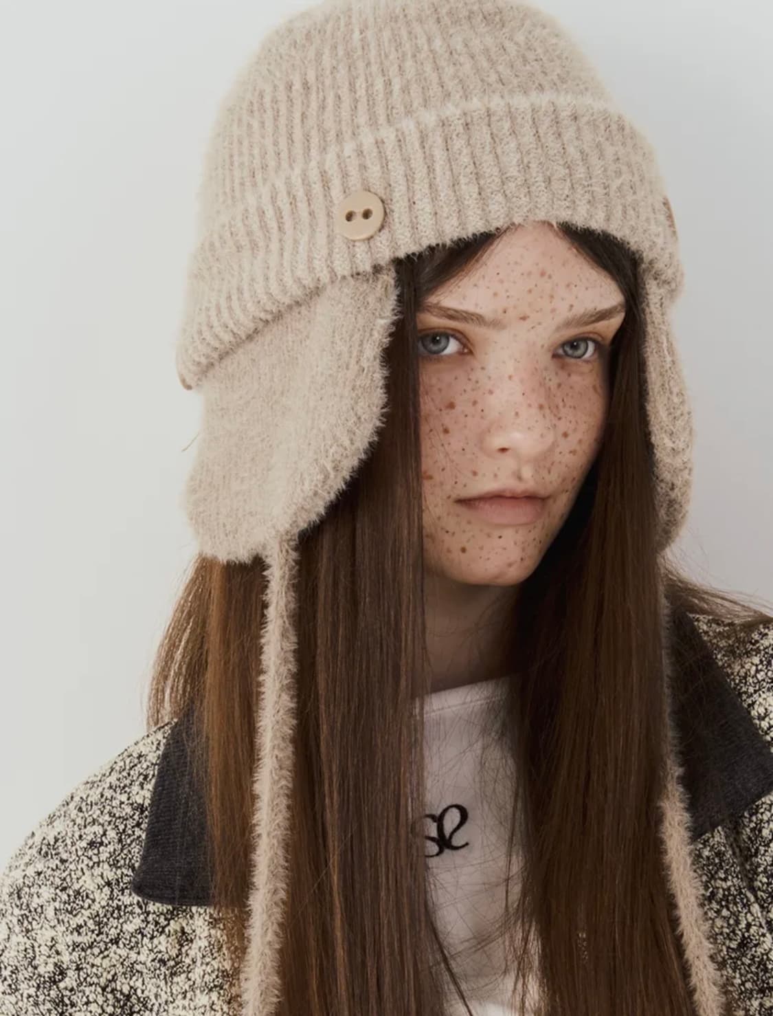 쎄쎄쎄 투웨이 이어플랩 비니 투톤믹스 베이지 상품이미지1