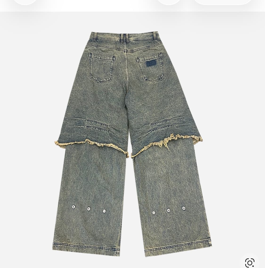 [S] 비엘알 디스트로이드 빈티지 더블 데님 팬츠 네이비 상품이미지2