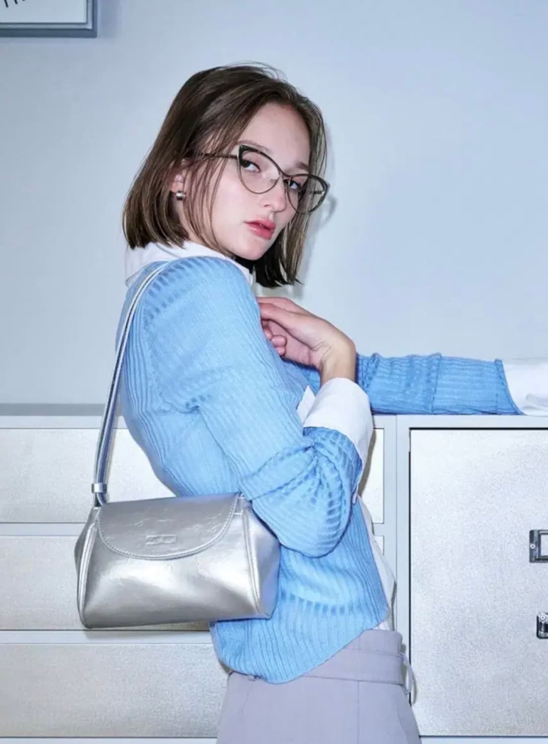 [새제품] 스퀘어라인 실프 숄더백 실버백 상품이미지2