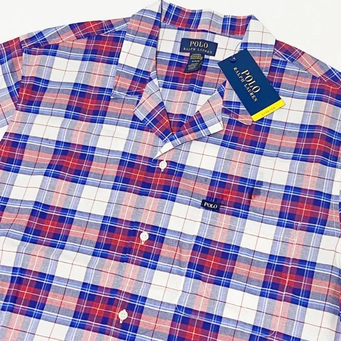 [정품] POLO 폴로랄프로렌 플레이드체크 오픈칼라 반팔셔츠M(새제품) 상품이미지1