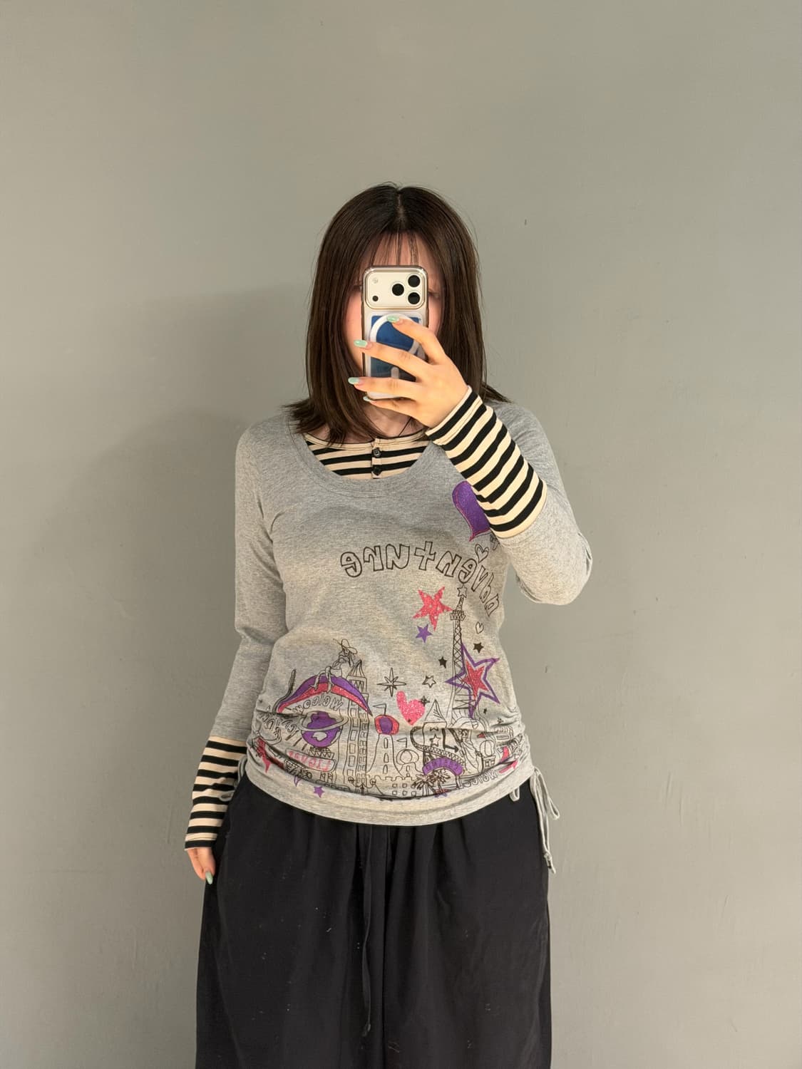 stripe layered kitsch long sleeve 상품이미지2