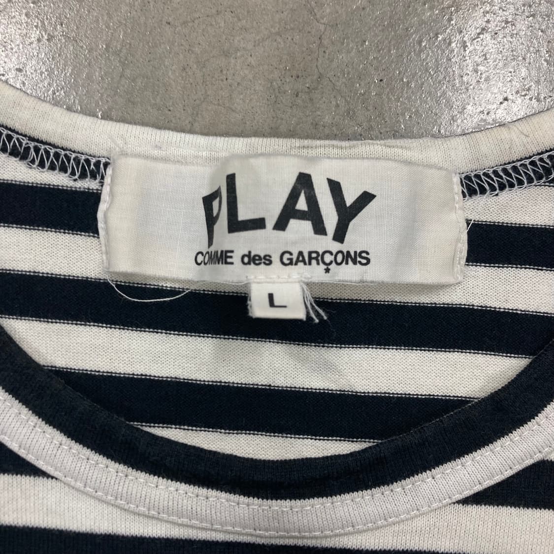 꼼데가르송 레드 하트 와펜 스트라이프 롱 슬리브 상품이미지3