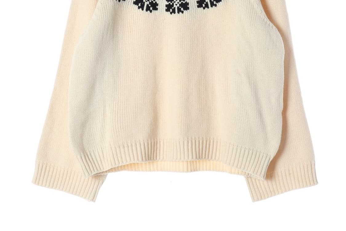 탭탭탭 크림 블랙 노르딕 패턴 라운드 니트 상품이미지4