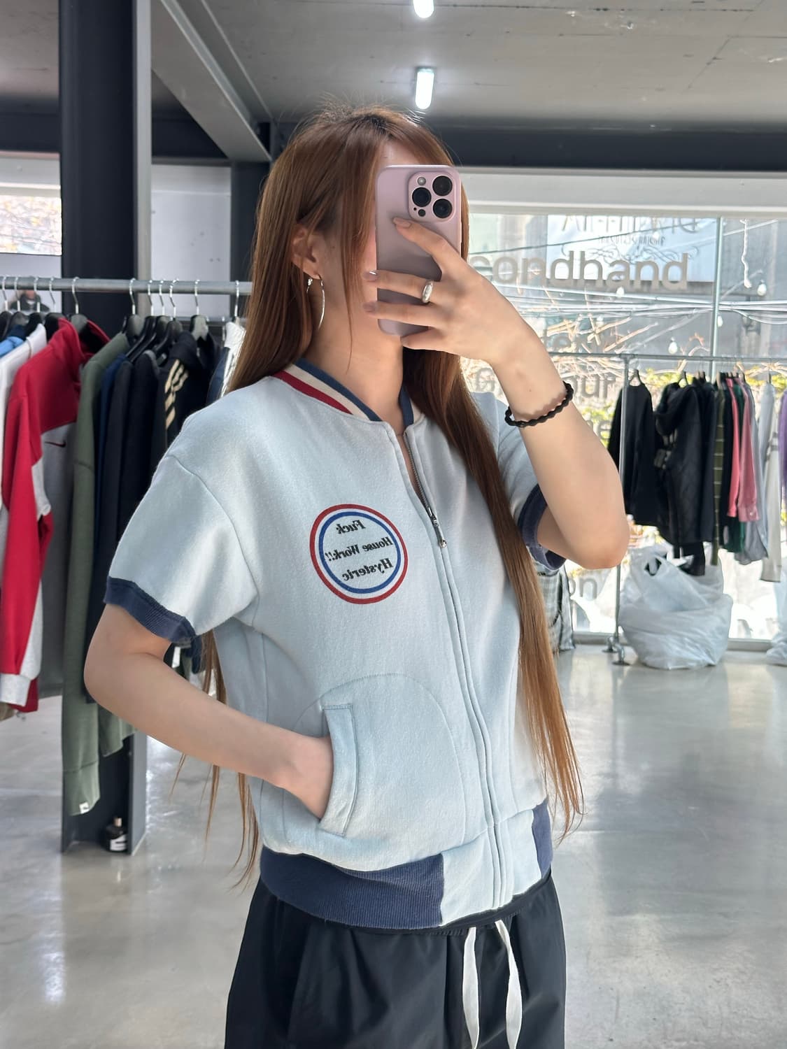 히스테릭글래머 아카이브 아이러브히스테릭 코튼트레이닝 반팔집업 상품이미지3