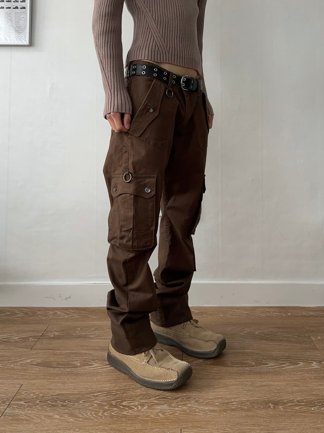 슬림 & 슬래시 디테일 카고 팬츠 상품이미지5